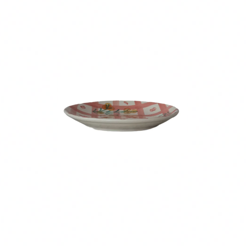Hand-Painted Stoneware Plate PINK