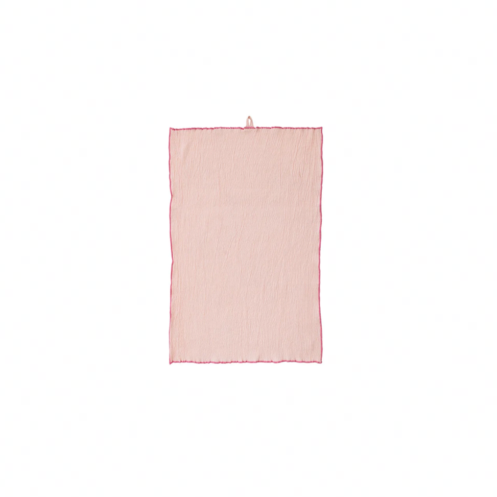 LIGHT Pink towel on a white background