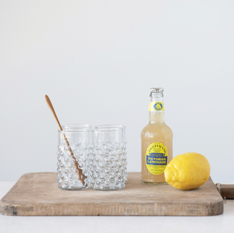 Clear Hobnail Drinking Glass 12 oz