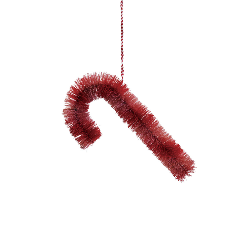 Sisal Bottle Brush Candy Cane Ornament