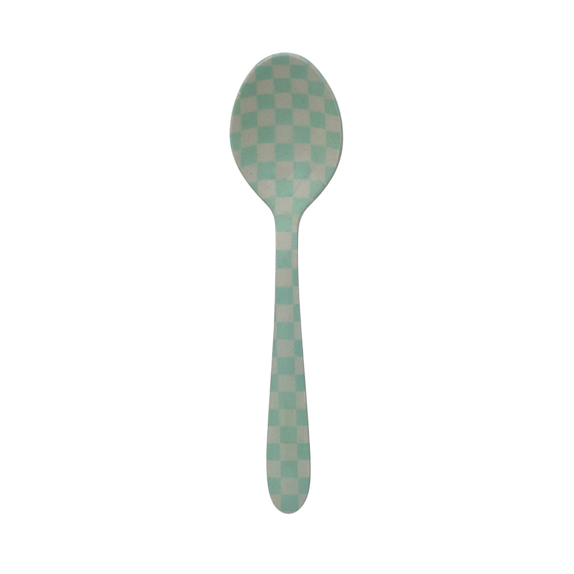 Enameled Holiday Blue Check Spoon