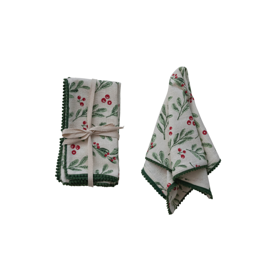 Winter Mistletoe Napkins - Set of 4