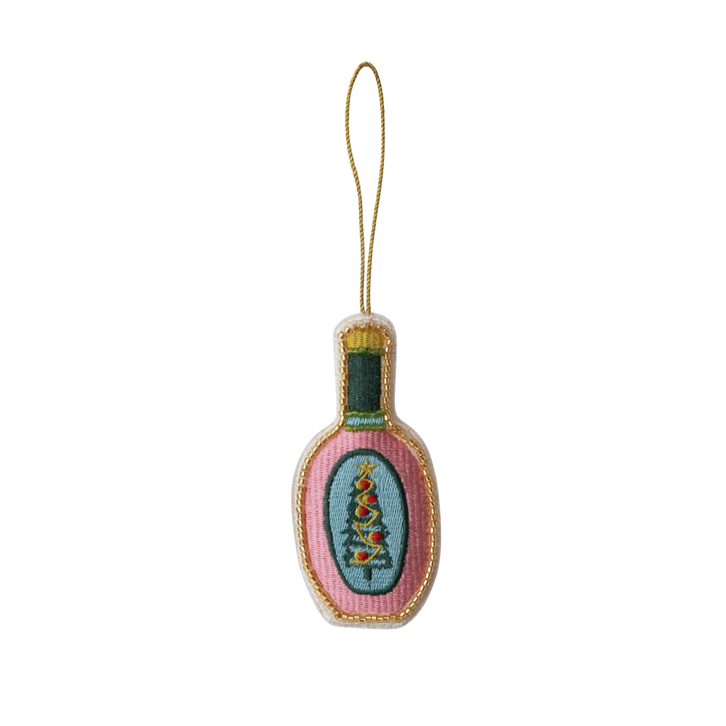 Tree Embroidered Bottle Ornaments.