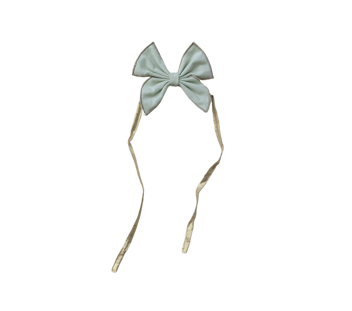 Linen Bow Napkin Tie - Metallic Silver