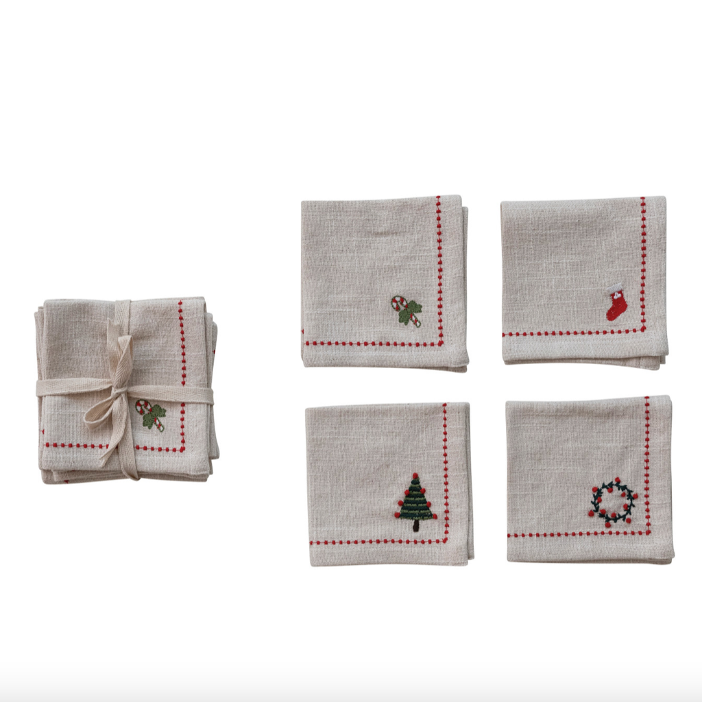 Merry Motif Cocktail Napkins – Set of 4