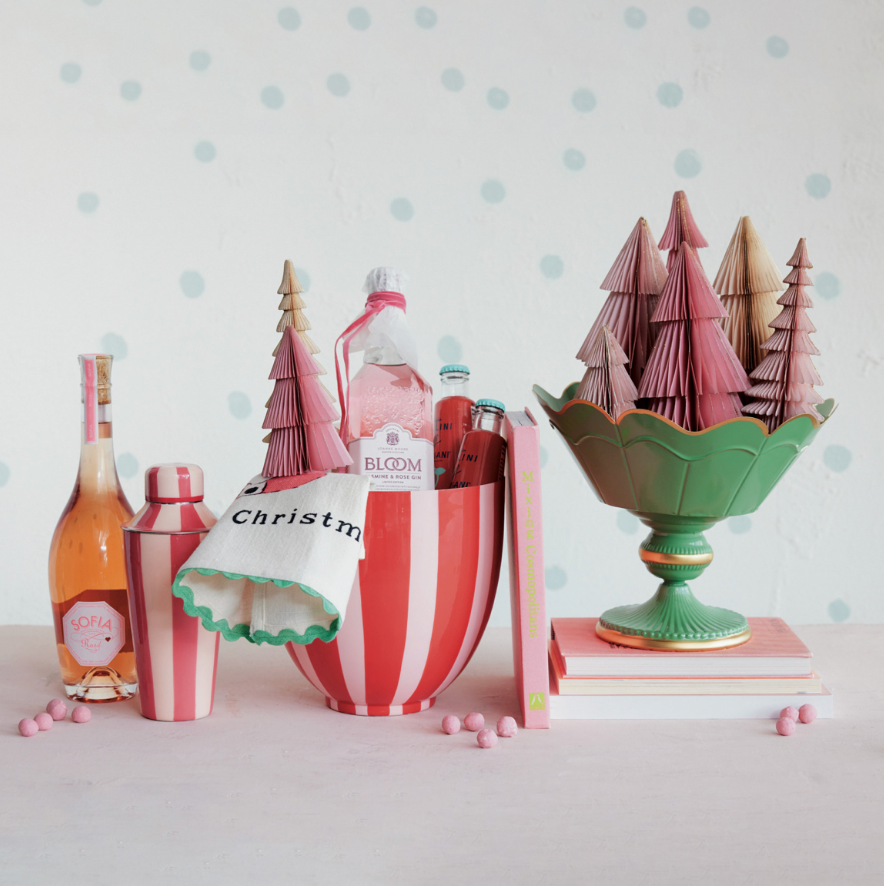 Holiday Whimsy Striped Cocktail Shaker