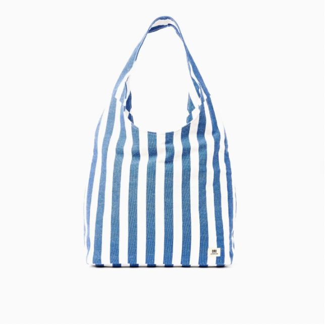 Hoxton Shoulder Bag in Denim Stripe Size: Large