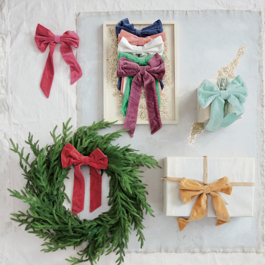 Velvet Clip-on Bow - 7 Colors