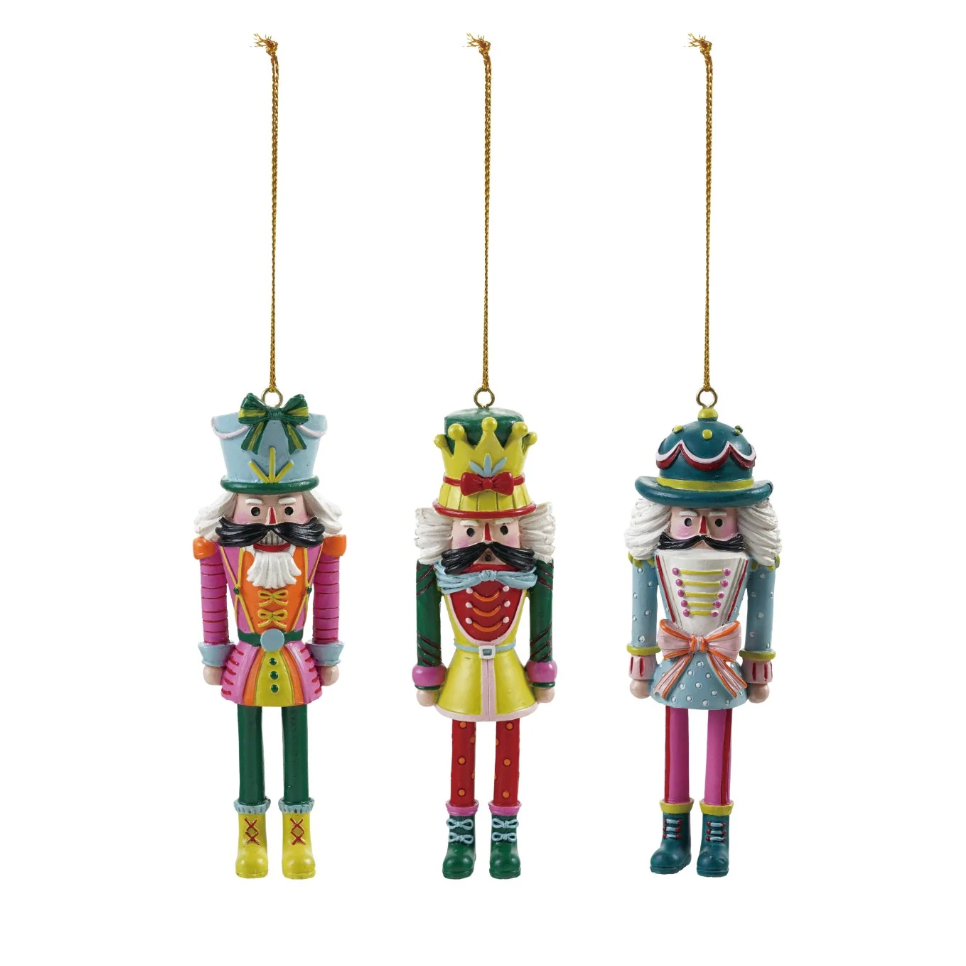 Resin Nutcracker Ornaments - 3 Colors