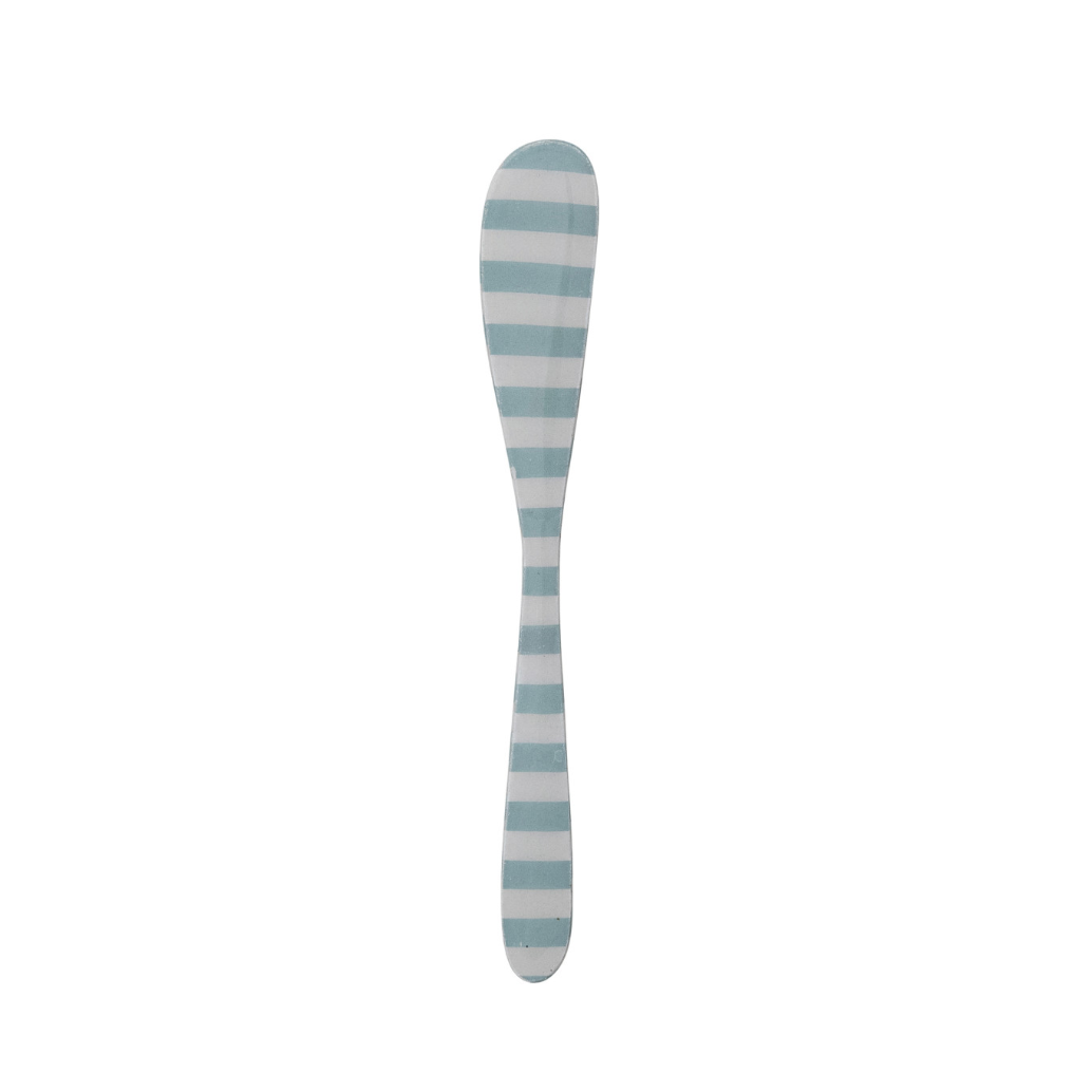 Enameled Stainless Steel Canape Knife Blue with white stripes