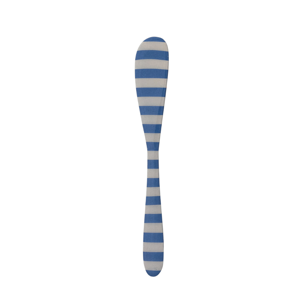 Enameled Stainless Steel Canape Knife Blue with white stripes