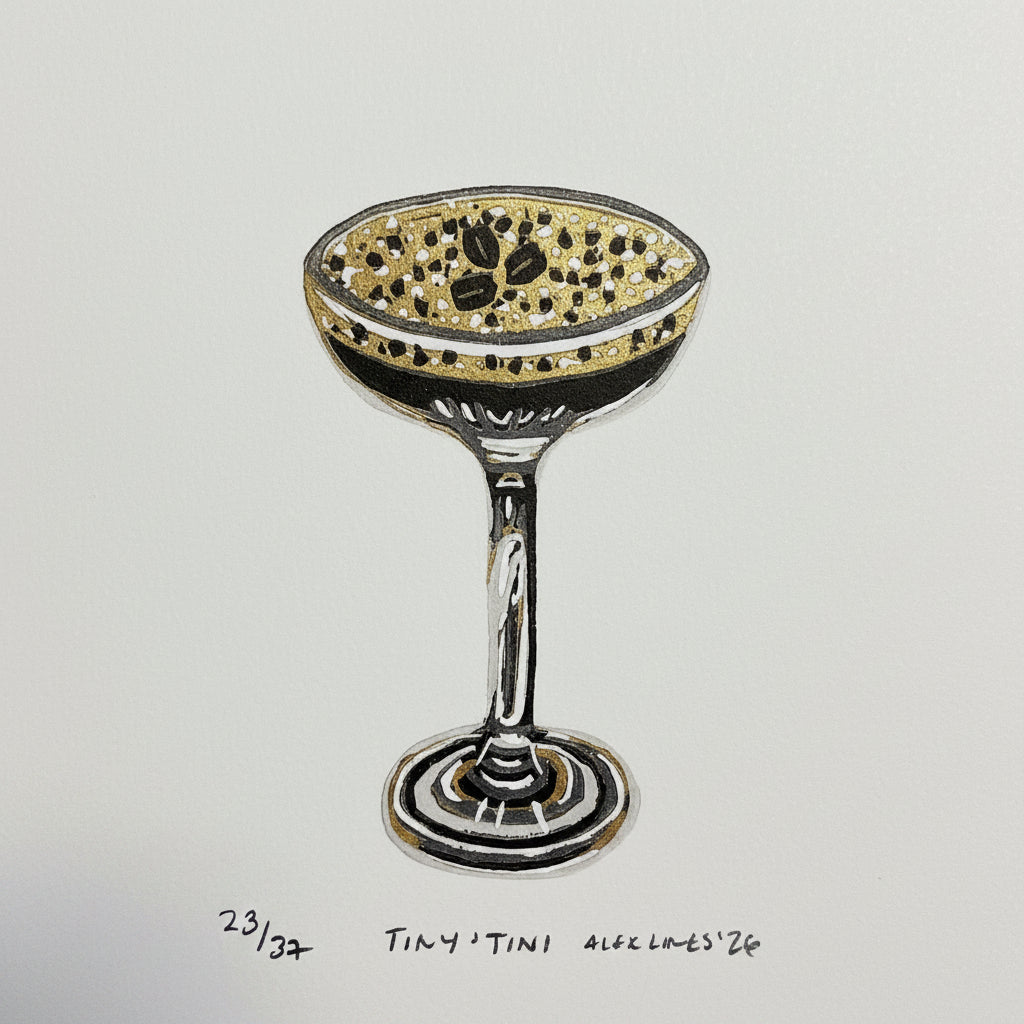 Shake up your space with this cheeky little print celebrating everyone's favorite after-dinner cocktail. Perfect for the espresso martini enthusiast, this tiny 'tini artwork brings a dash of sophistication and humor to any room—whether it's your kitchen, bar cart corner, or that one wall that's been begging for personality. Small in size, big on charm.