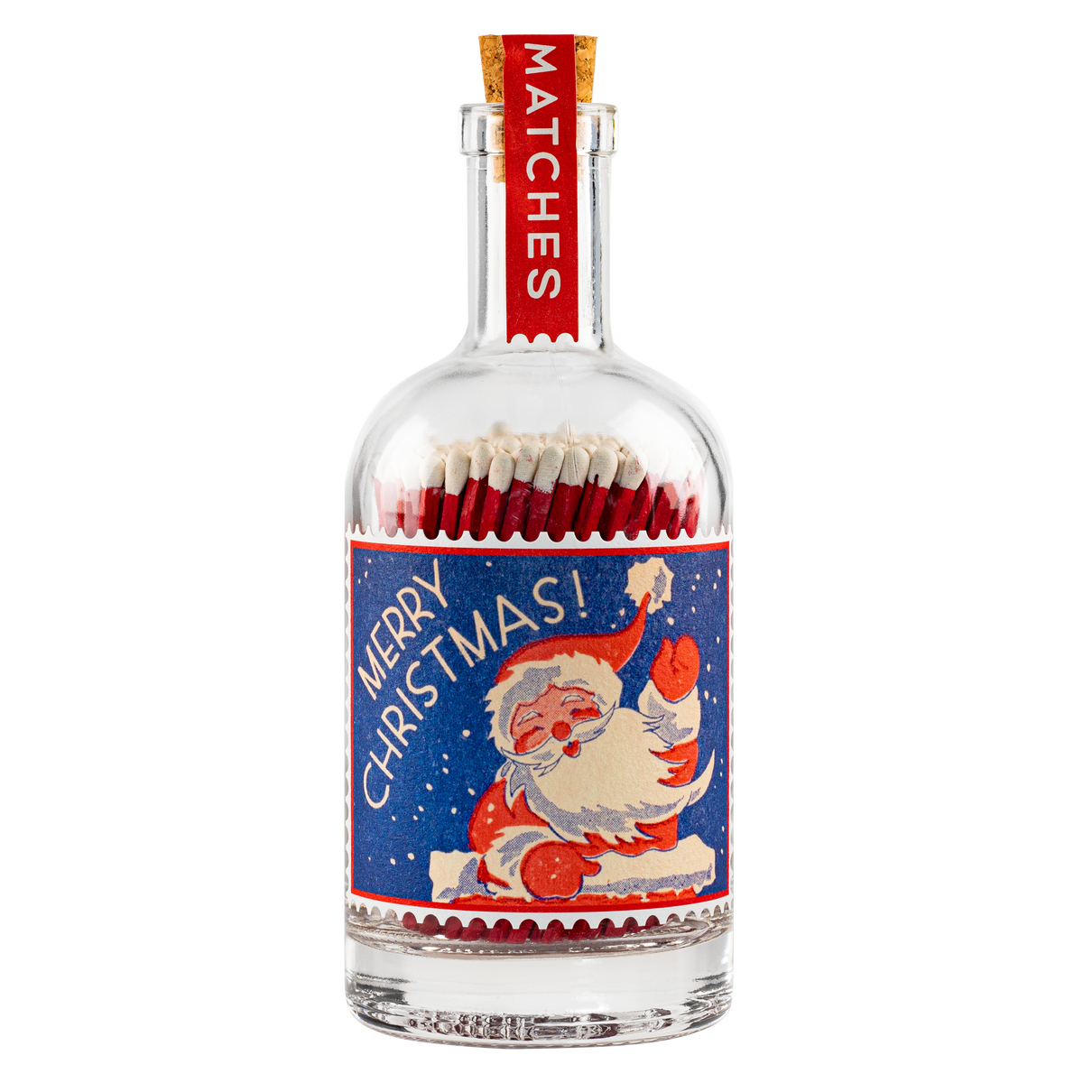 Father Christmas Safety Matches - Glass Bottle