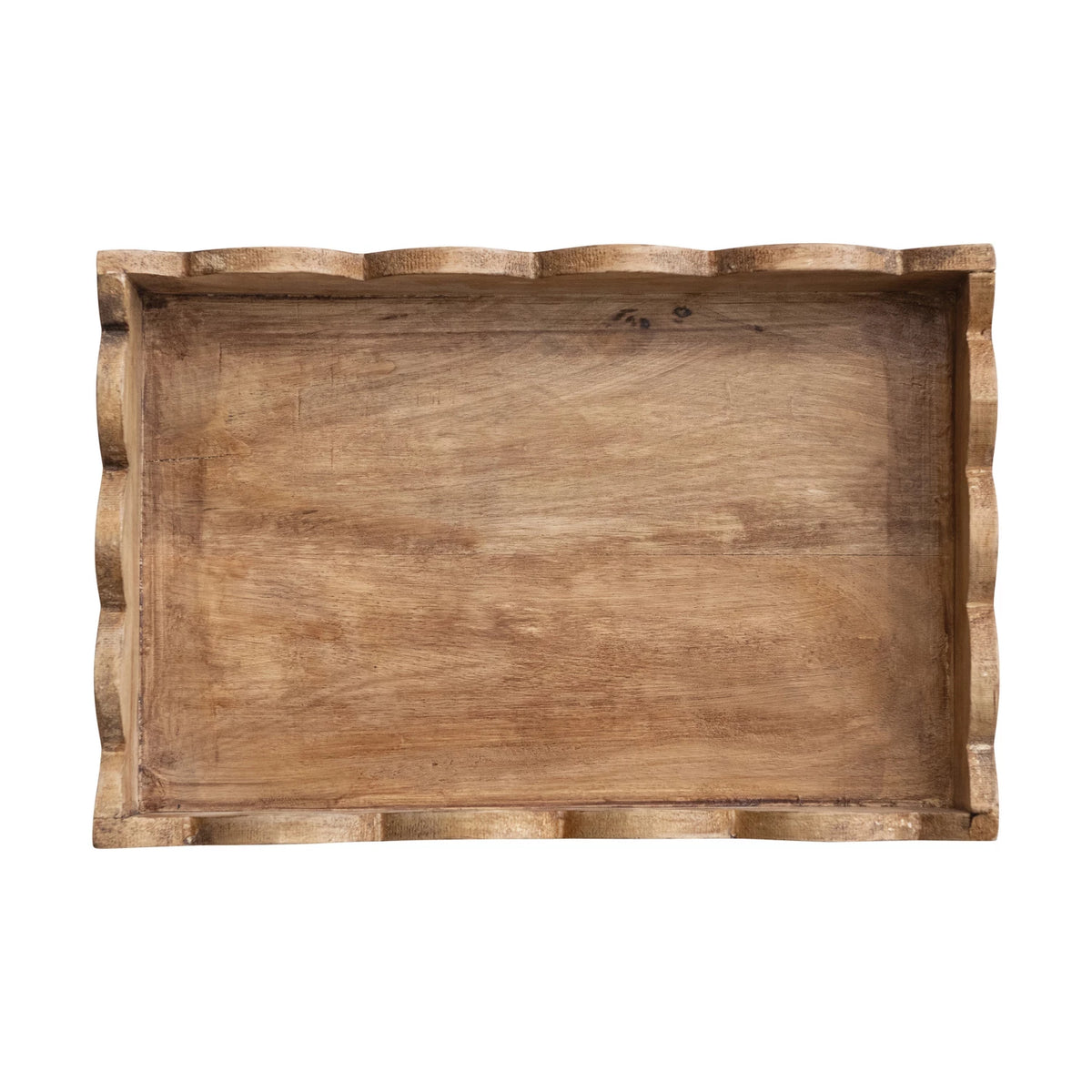 Introducing our Mango Wood Scalloped Tray, the perfect addition to your home decor! Crafted from sustainable mango wood, this unique tray features a delightful scalloped edge design. Use it to serve your favorite dishes or as a decorative centerpiece. A charming touch to any room!