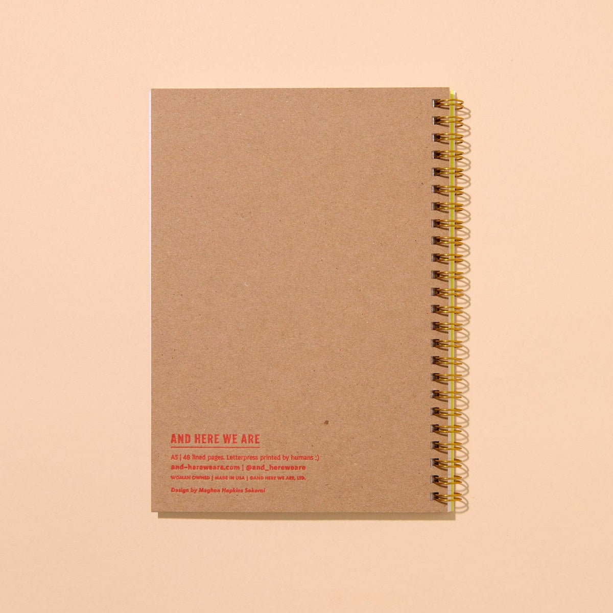 Green Olive Spiral A5 Letterpress Notebook