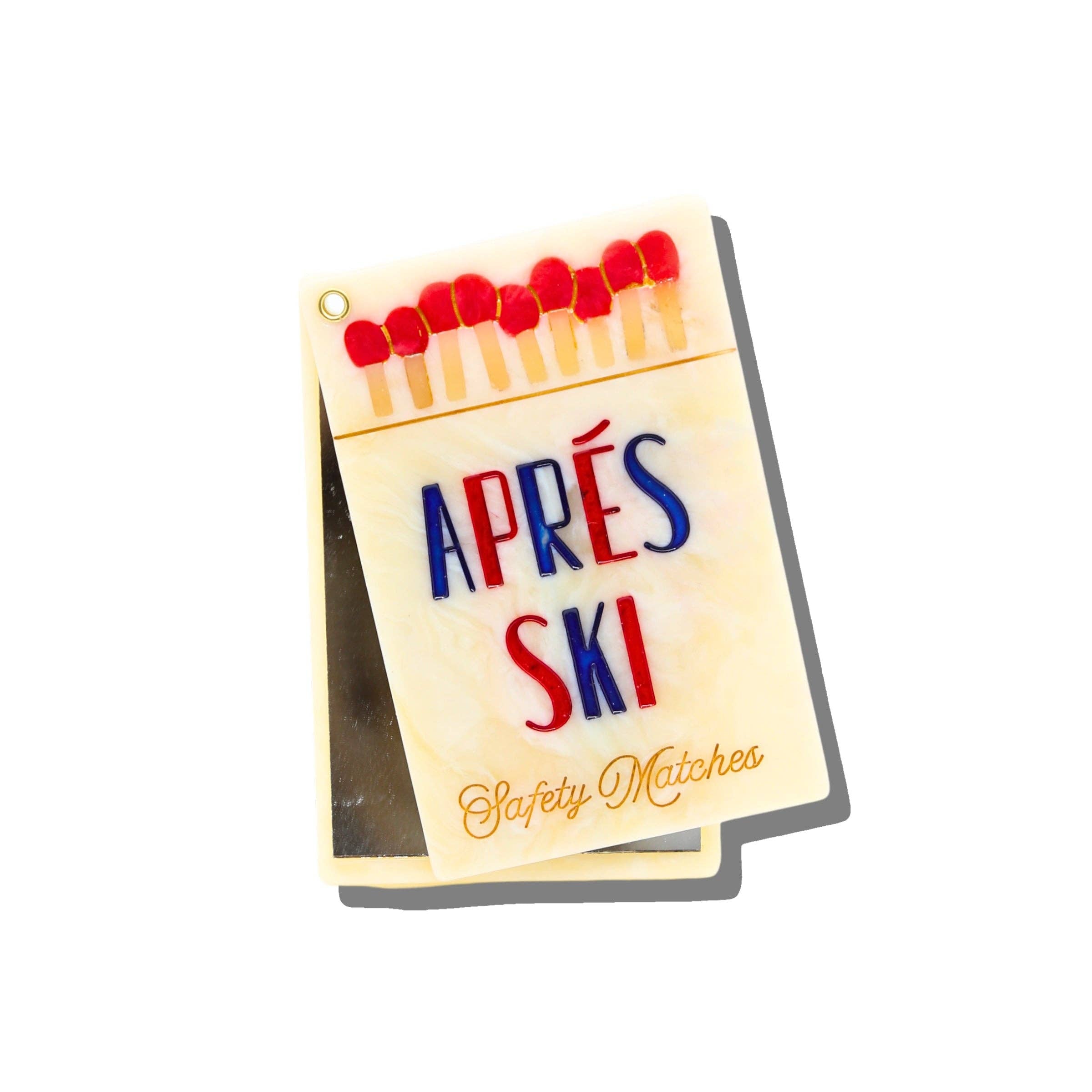 Hand-painted Apres Ski Matches Compact Mirror