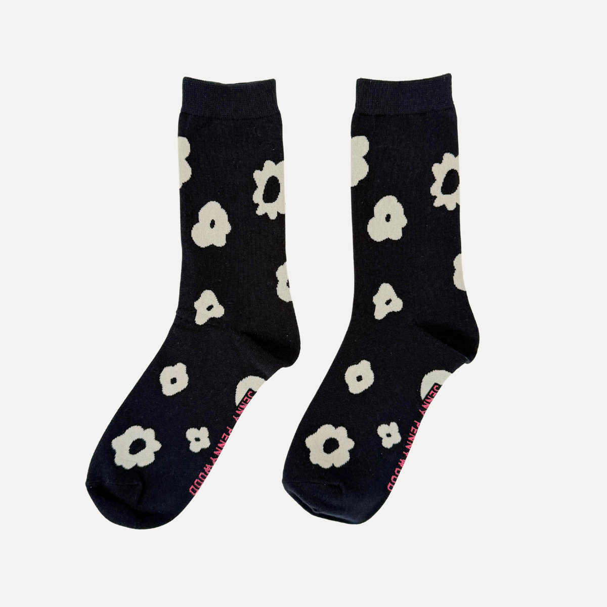 Crew Socks - Celeste in Black & Cream