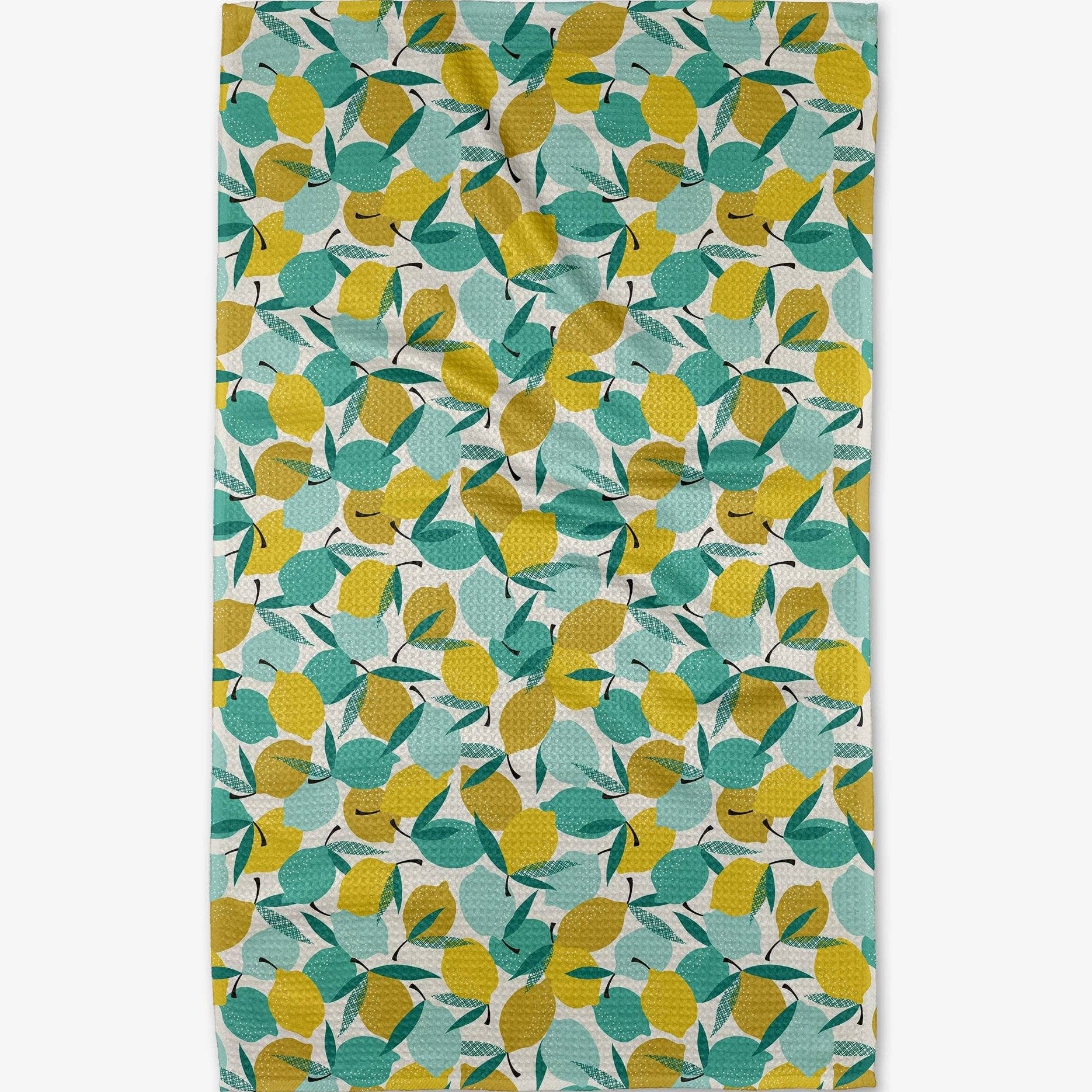 lemon lime design tea towel