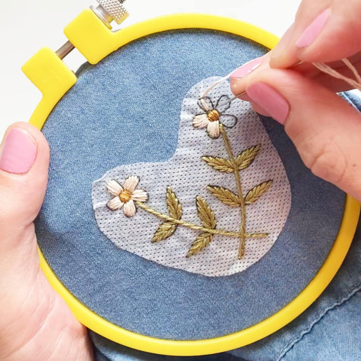 Folk Floral Embroidery Stick and Stitch