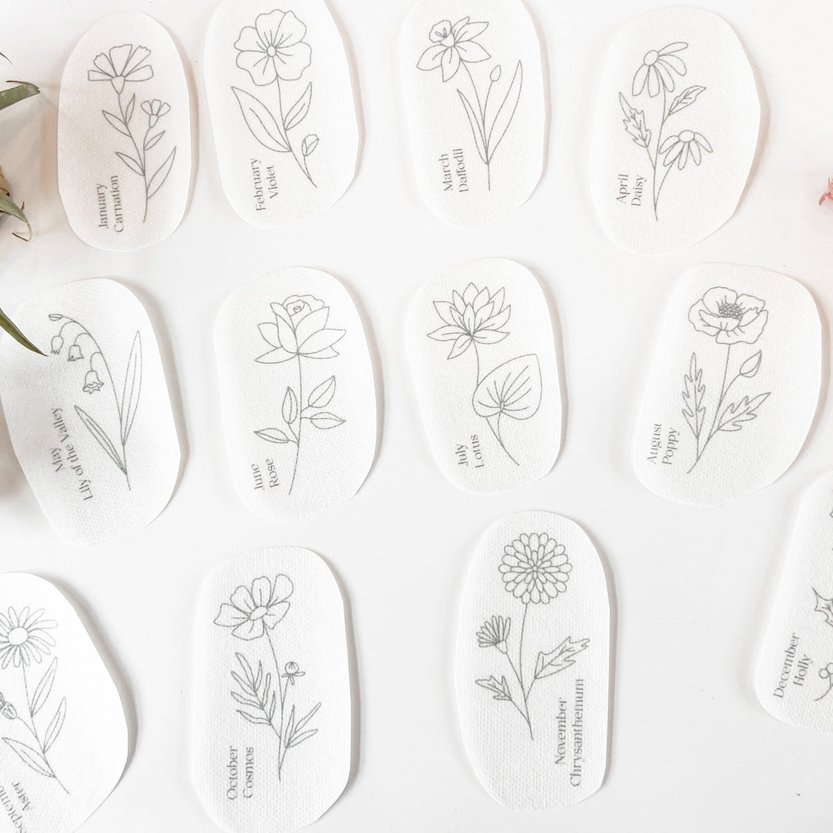 Birth Flower Embroidery Stick and Stitch