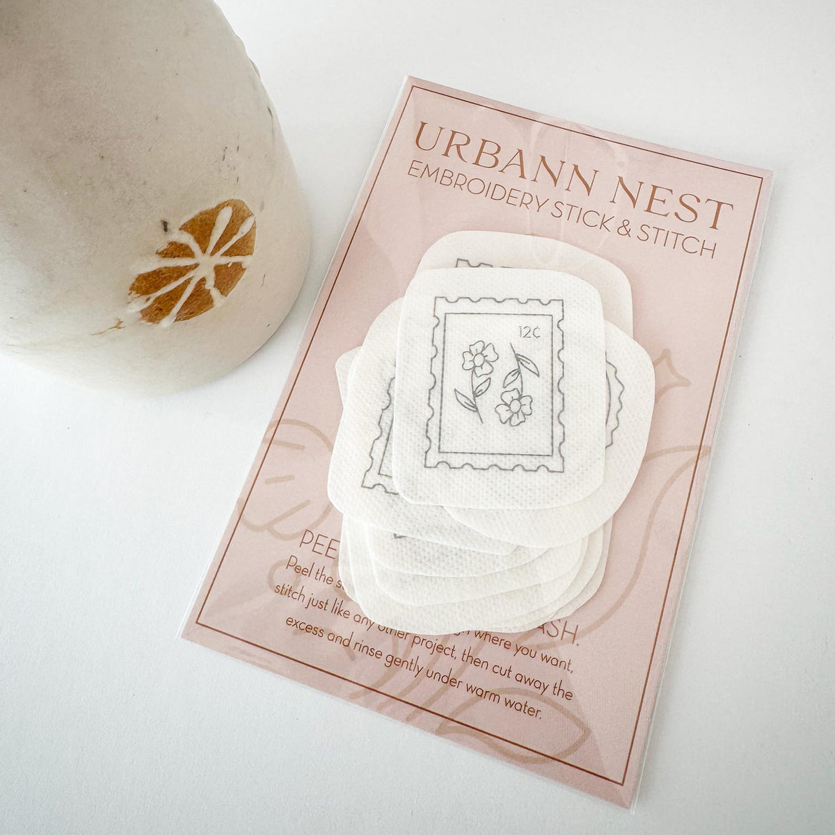 Floral Stamp Embroidery Stick and Stitch