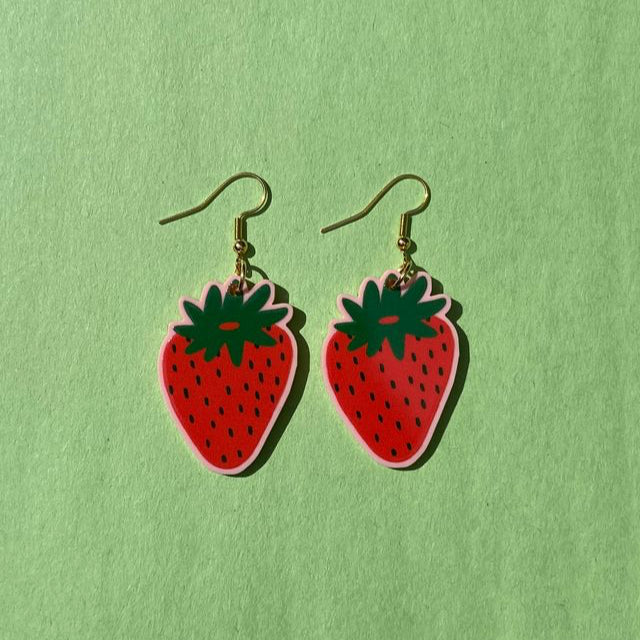 Red Strawberry Earrings