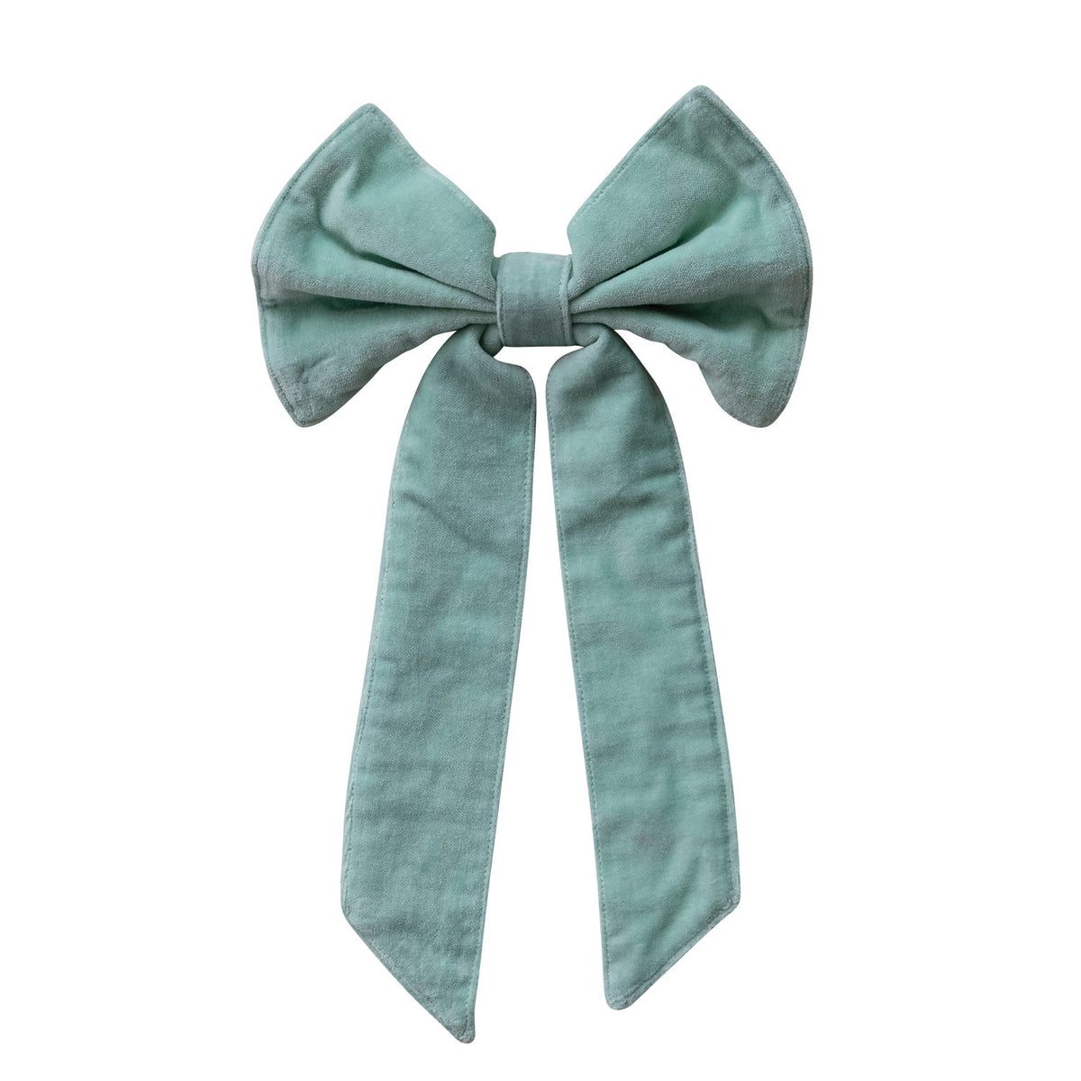 Velvet Clip-on Bow - Mint. Add a touch of soft, refreshing charm to your seasonal decor with our Mint Cotton Velvet Clip-on Bow. Crafted from luxurious cotton velvet in a soothing mint hue, this delightful accent clip effortlessly attaches to holiday trees, wreaths, garlands, or gift packages. Its gentle, festive tone brings a soothing warmth and effortless elegance to your home, making everyday moments feel a little brighter and more joyful.