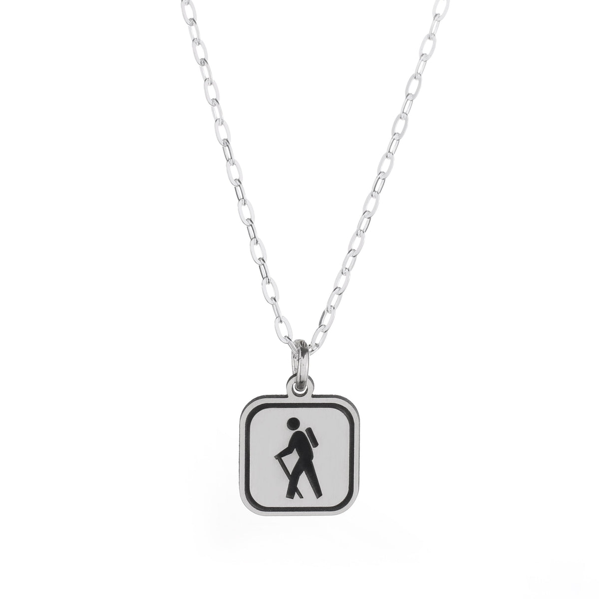 Hiking Mini Sign Necklace -The Bearded Jeweler