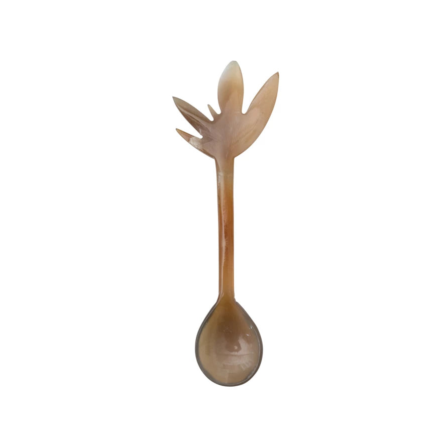 Hand-Carved Horn Spoon Materials 100% Buffalo Horn (Bubalus B. bubalis) Size 5-3/4"L