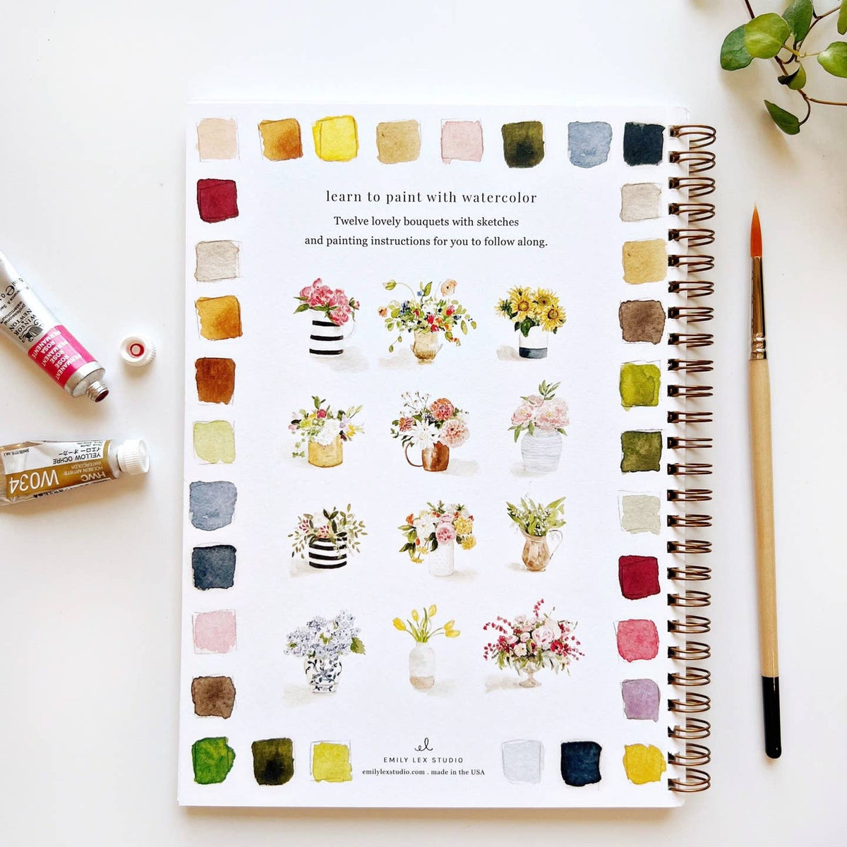 The Bouquets Watercolor Workbook includes 12 floral bouquet illustrations with an example of the finished painting, step-by-step instructions, and a lightly illustrated sketch for you to paint. It's just like a coloring book, but with watercolor!


Enjoy this peaceful painting hobby on your own, with children, or with friends. Makes a wonderful gift and is perfect for artists of any age.