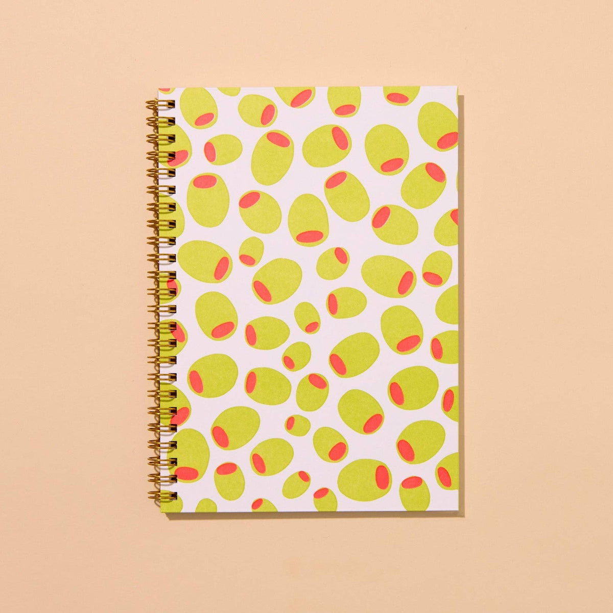 Green Olive Spiral A5 Letterpress Notebook