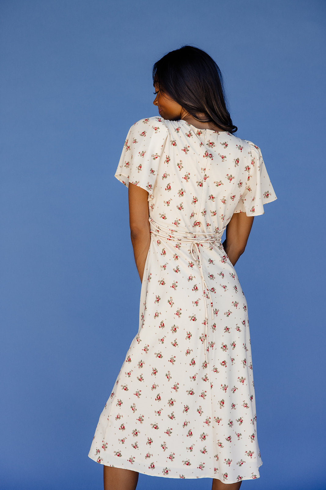 Sacia Flutter Sleeve Dress