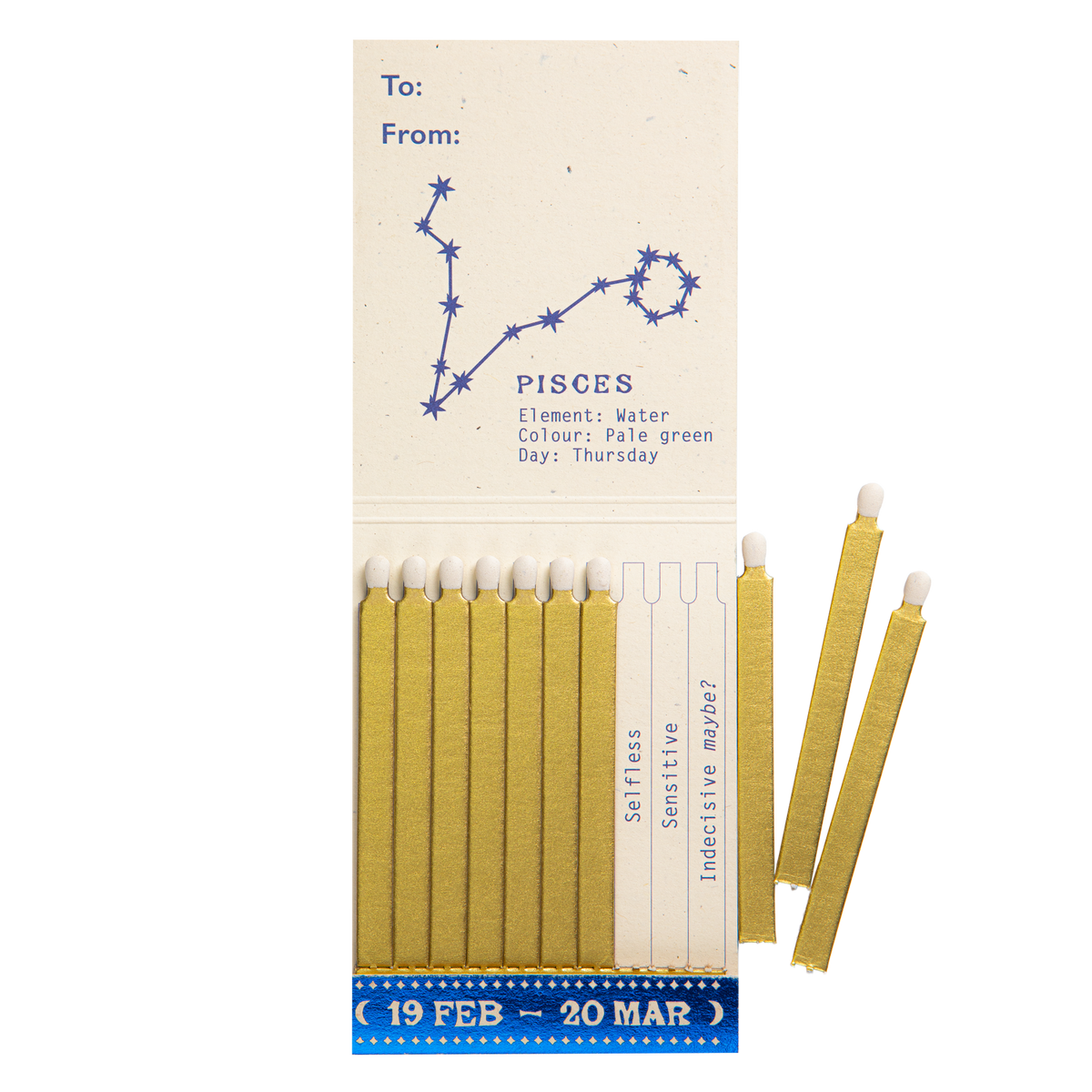 Pisces Zodiac Matchbook