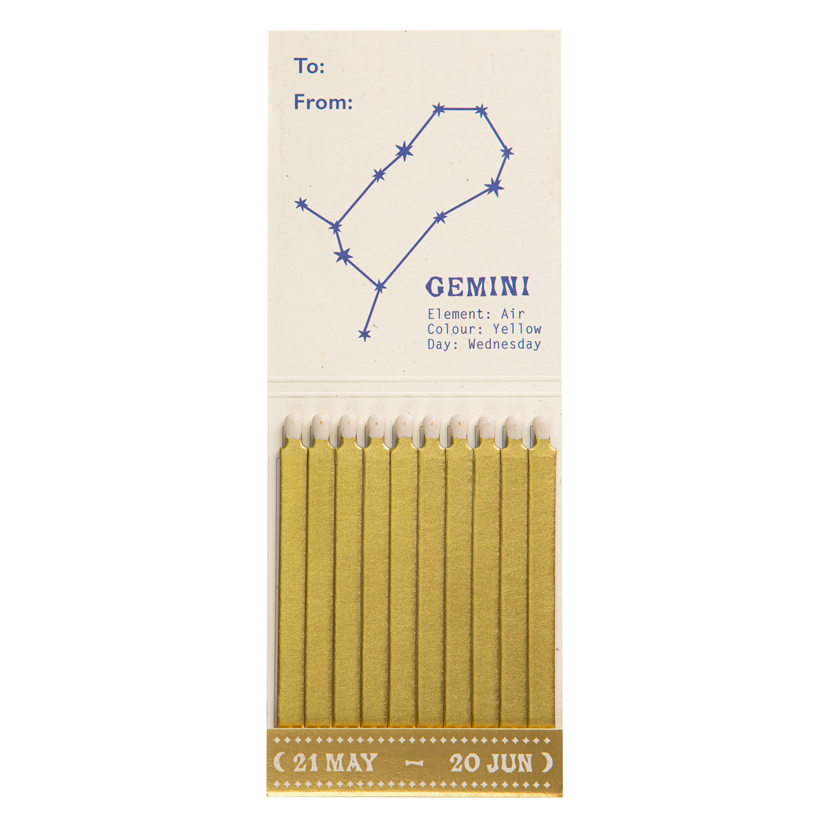Gemini Zodiac Matchbook