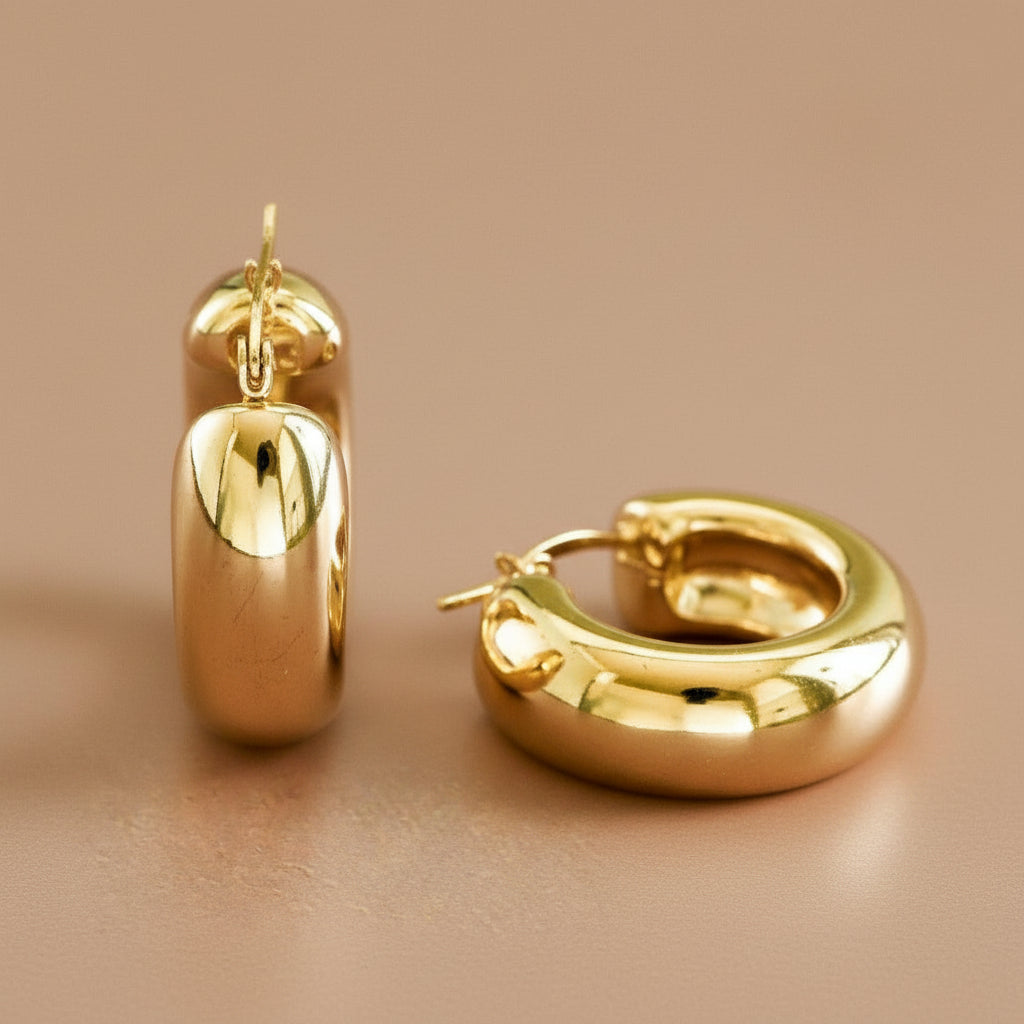 Gold Bubble Hoop Earrings