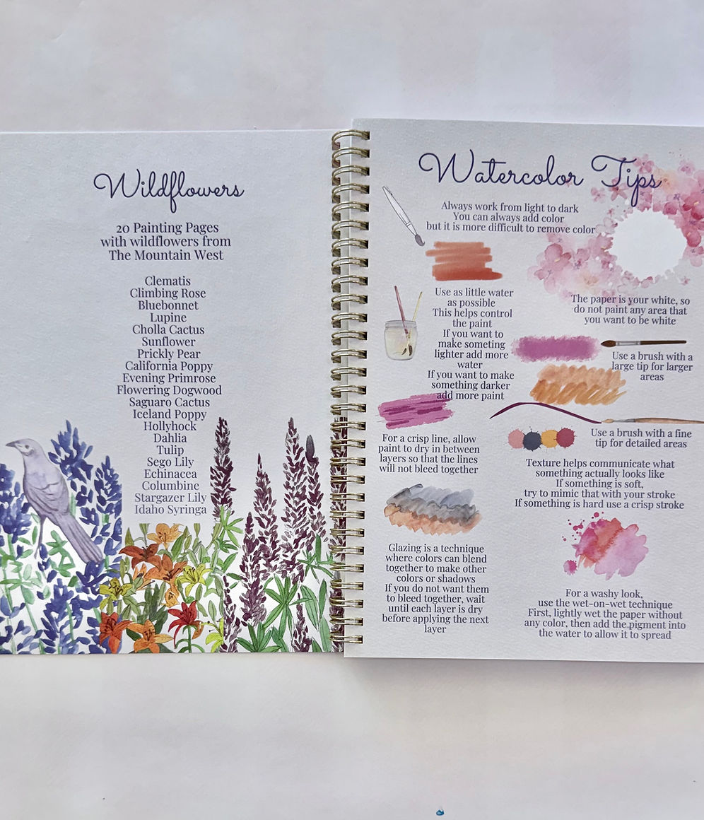 Wildflowers Watercolor Painting Book