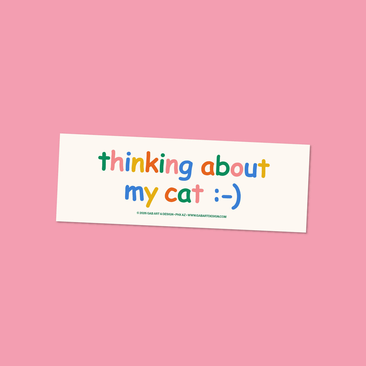 Thinking About My Cat Bumper Sticker / Magnet