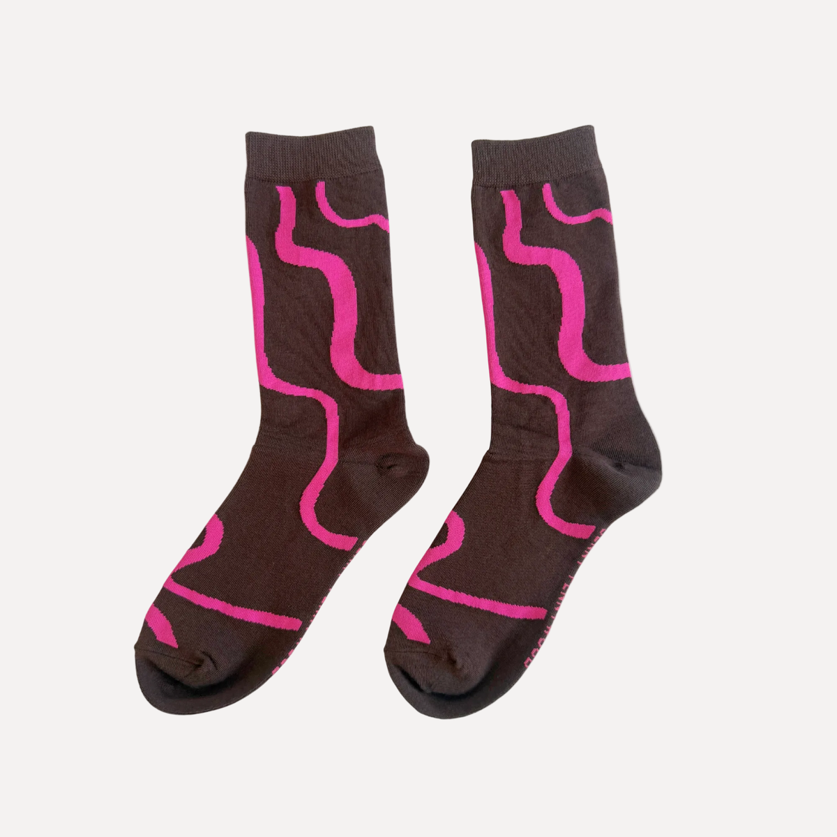 Crew Socks - Ziggy in Brown & Fuchsia