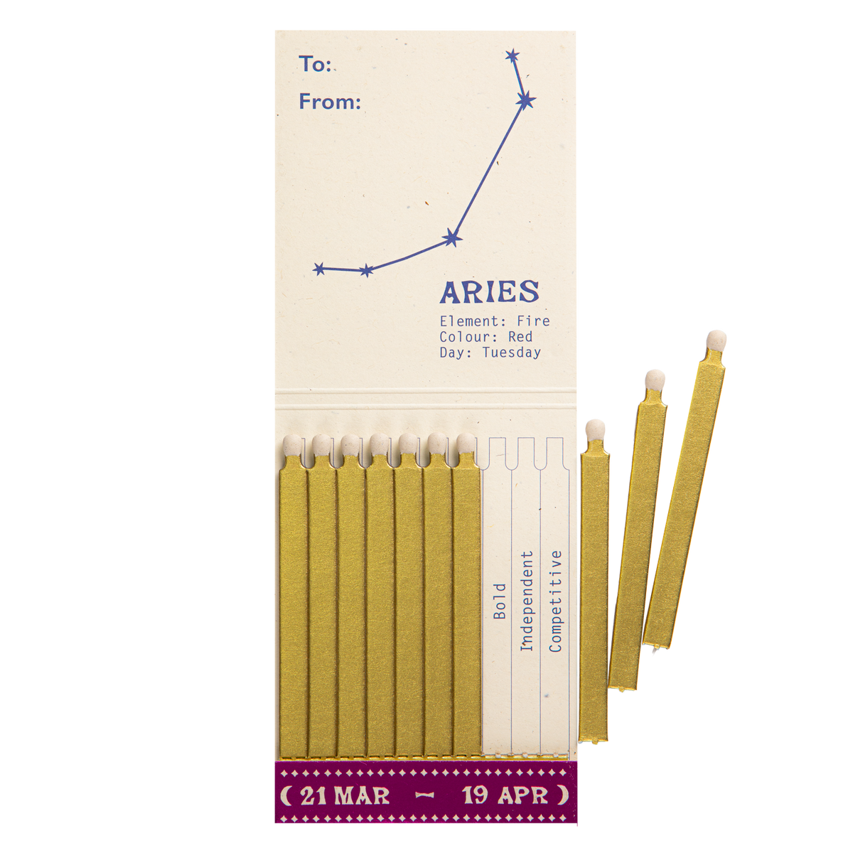 Aries Zodiac Matchbook