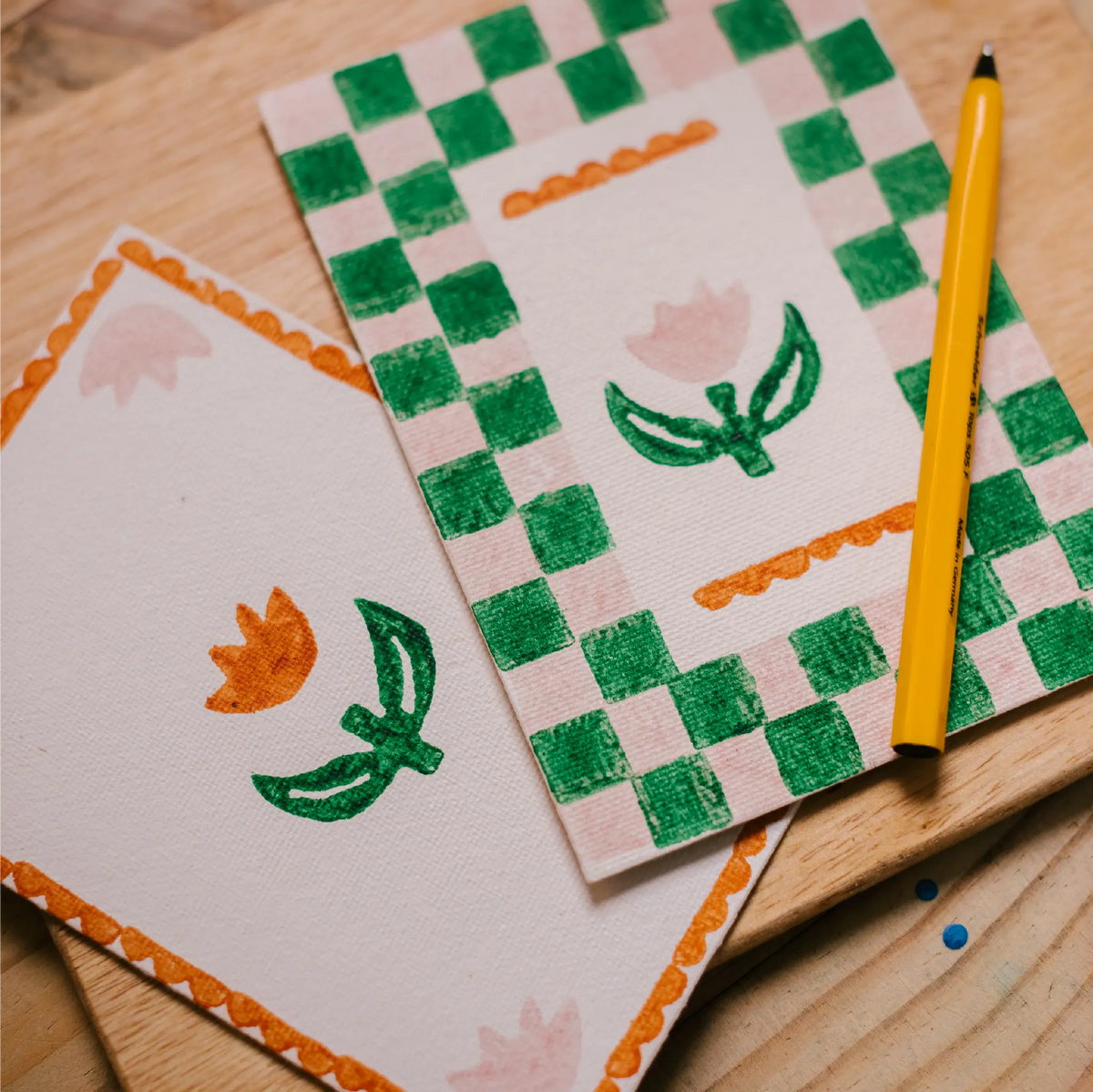 Block Print Stationery Kit - Tulips