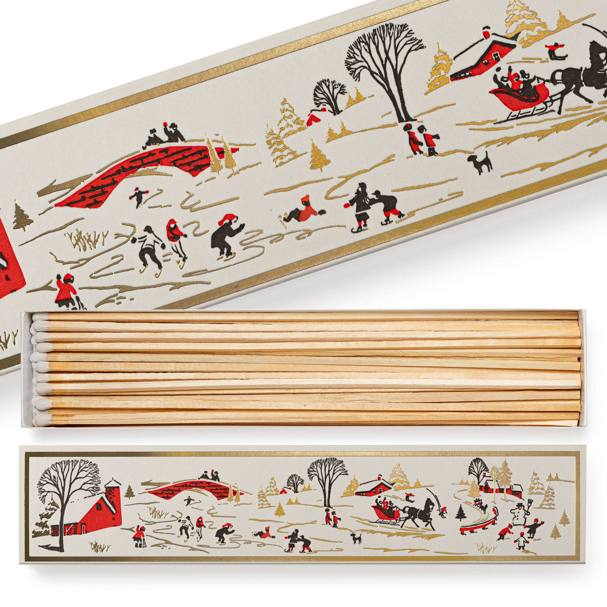 Winter Snowscape Christmas Long Safety Matches