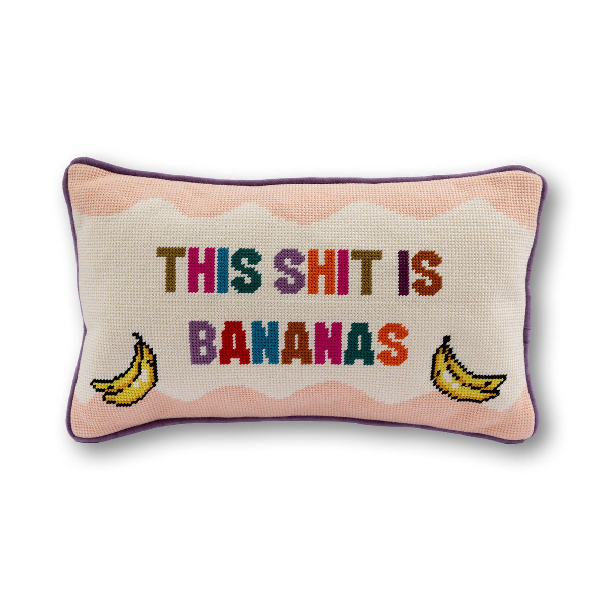 Bananas Needlepoint Pillow