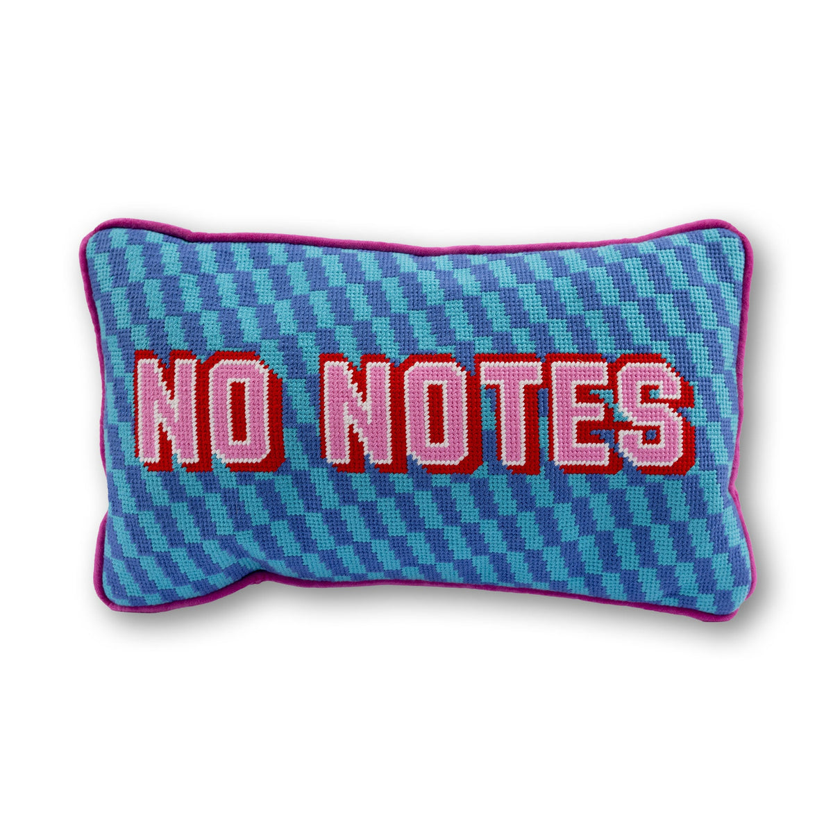 No Notes Needlepoint Pillow