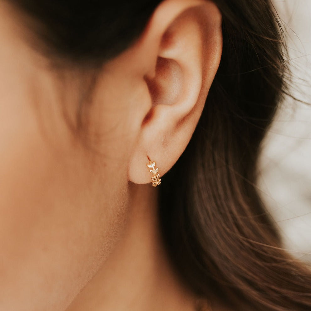Athena Gold Leaf Hoops
