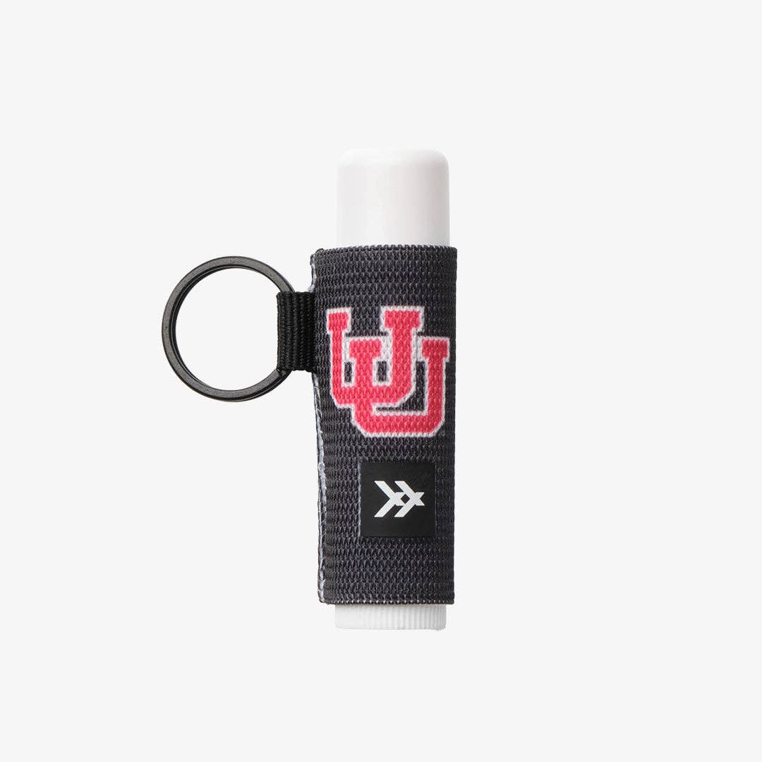 UofU Interlocking Black - Chapstick Holder Keychain