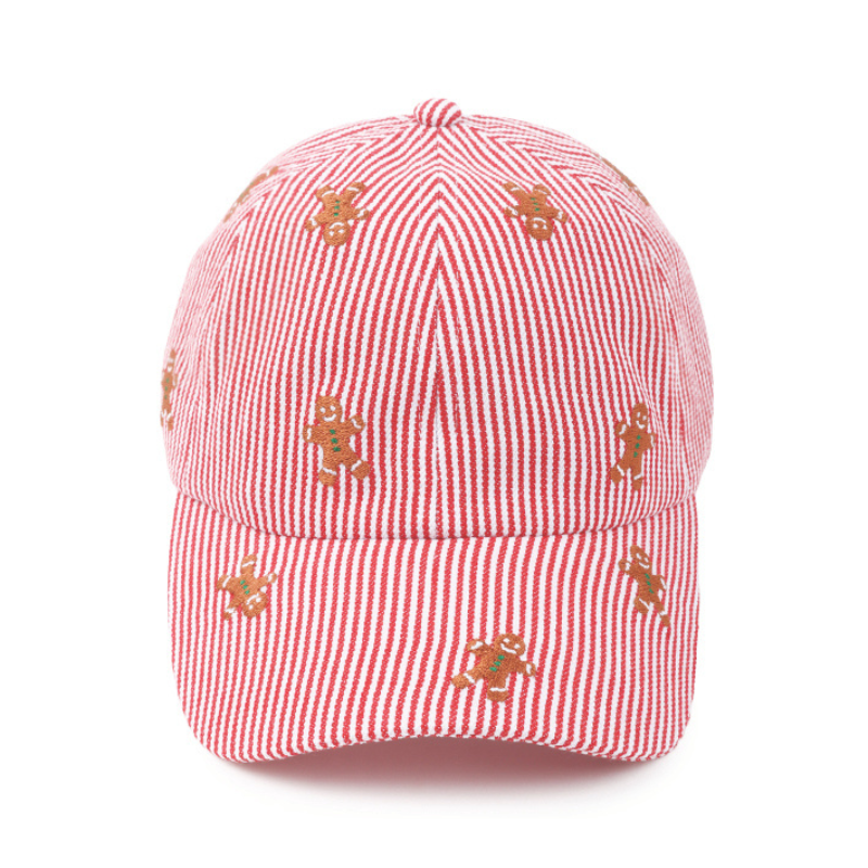 Christmas Winter Holiday Gingerbread all over Stripe Cap