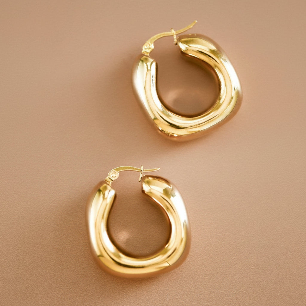 Gold Bubble Hoop Earrings