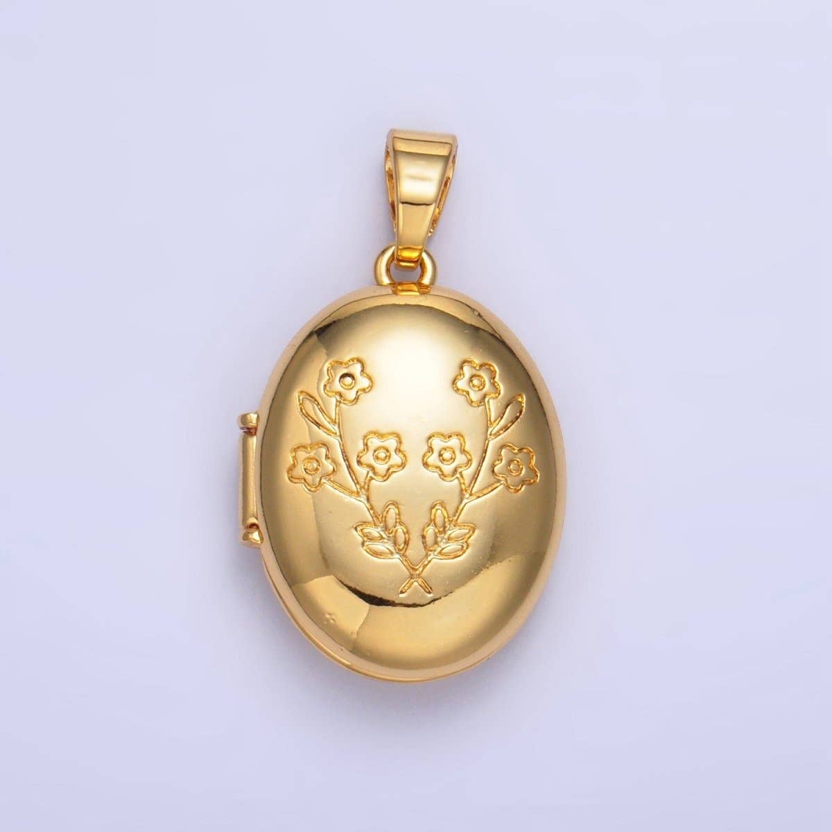 Floral Engraved Locket Pendant