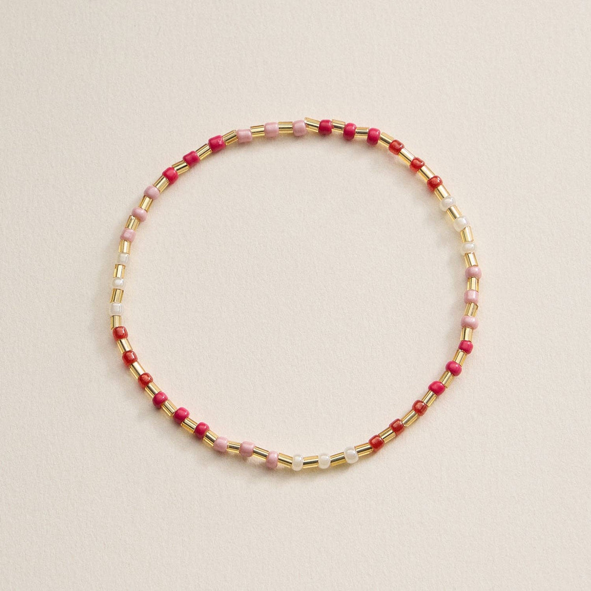 Beaded Heart Charm Bracelet Set