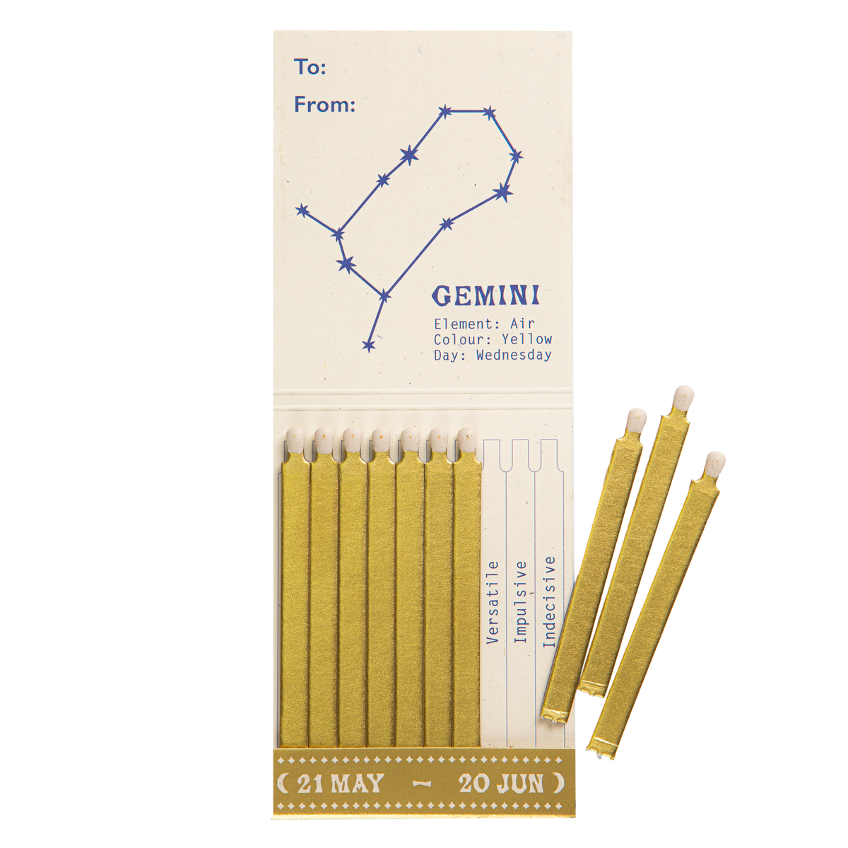 Gemini Zodiac Matchbook